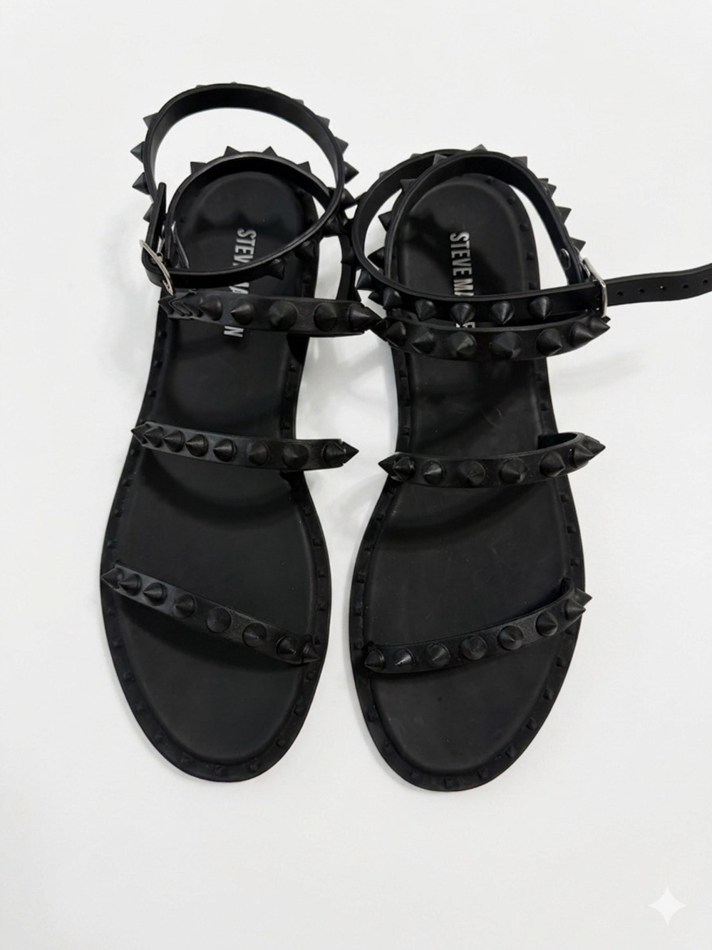 Steve Madden Black Studded Gladiator Sandals